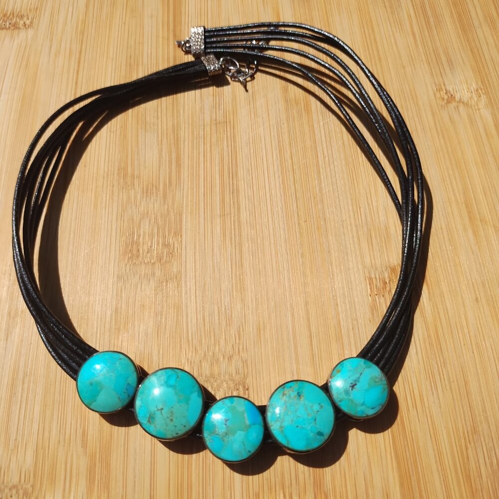 Jay King DTR  925 Sterling Silver Turquoise Rainbow Calsilica Reversible - Picture 2 of 10